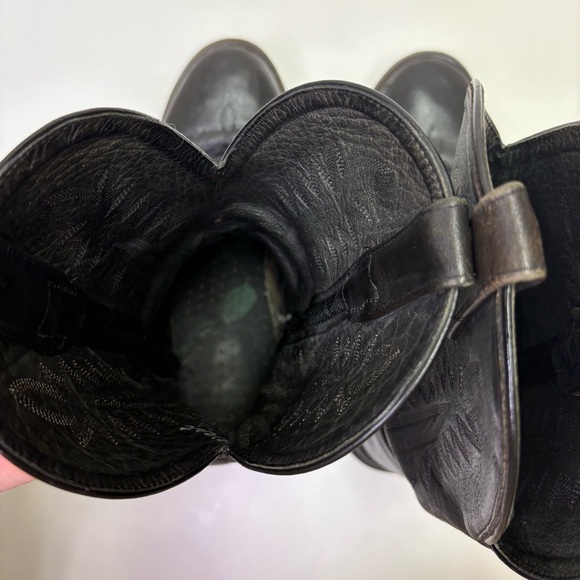 Old West Men’s 8 Cowboy Boots Black Leather Western Wear Rodeo Farm Dancing Shoe - Picture 9 of 9